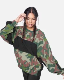 Women's One And Only Dolman Fleece Crew -Hurley 3hci3419 vintage green 3