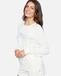 Becks Two Burnout Raglan Fleece Top -Hurley 3hj1690253 tofu 3