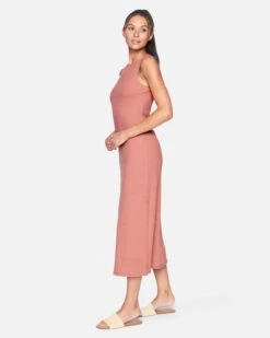 Side Slit Maxi Dress -Hurley 3hkd0248 faded rose 3