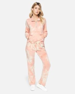 Quarter Zip Pullover 11 Quarter Zip Pullover -Hurley 3hkj0291 coral almond dreamy tie dye 4 v2