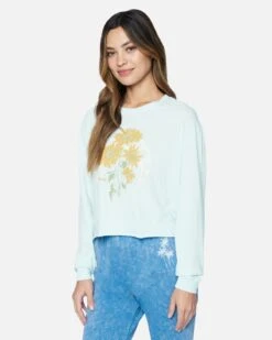 Paige Washed Cropped Boyfriend Long Sleeve Tee -Hurley 3hl04700775 airbl 3