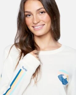 Stripe Waves Classic Long Sleeve Tee -Hurley 3hl1630237 tofu 5