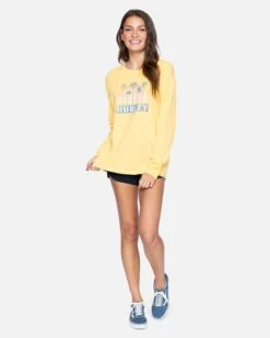 Mackenna Boyfriend Long Sleeve Tee -Hurley 3hl1640073 cornsilk 4