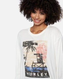 Tower 17 Boyfriend Long Sleeve T-Shirt -Hurley 3hl1640484 marshmallow 4