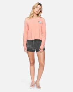 Hummel Cropped Long Sleeve Tee -Hurley 3hl2750303 coral almond 4 v2