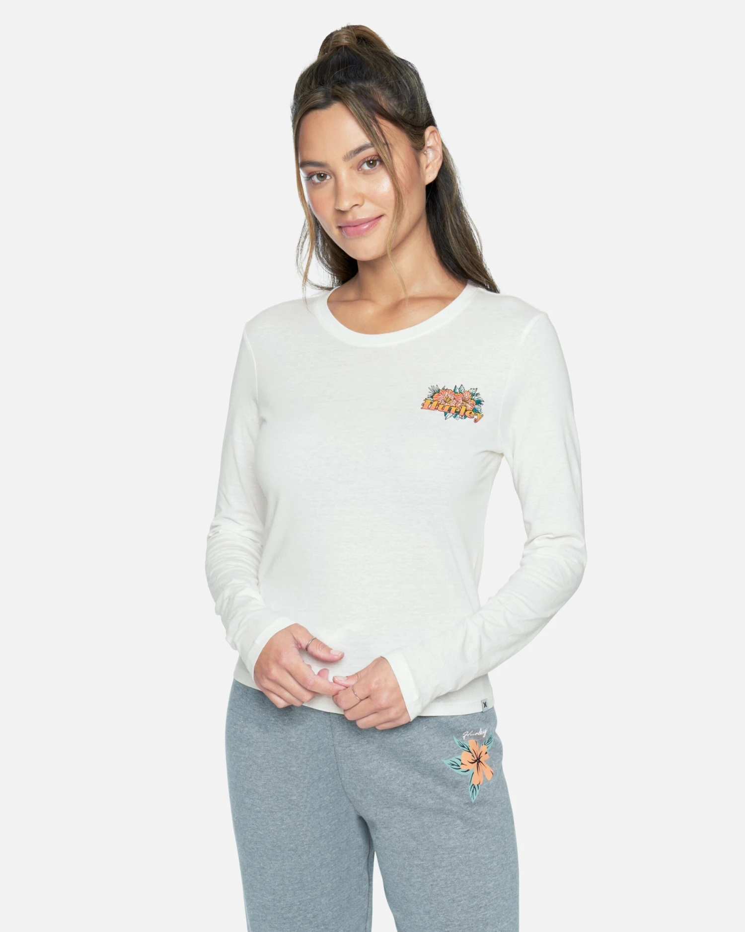 VIOLET PERFECT CREW LONG SLEEVE TEE 3 VIOLET PERFECT CREW LONG SLEEVE TEE