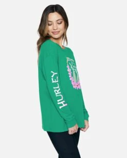 Hulaskel Oversized Long Sleeve Tee -Hurley 3hl6730761 atgre 3