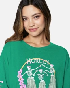 Hulaskel Oversized Long Sleeve Tee -Hurley 3hl6730761 atgre 4