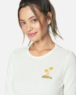 SNA LONG SLEEVE RIB BABY TEE -Hurley 3hl6740680 marshmallow 4