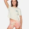 Waves For Days Washed Cropped Tee 1 Waves For Days Washed Cropped Tee -Hurley 3hs1570247 seedpearl 1