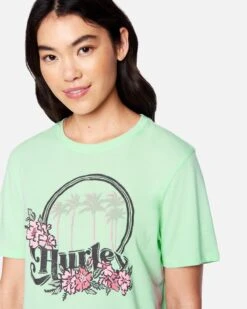 Nicks Cropped Crew Short Sleeve T-Shirt -Hurley 3hs1570646 mist green 4