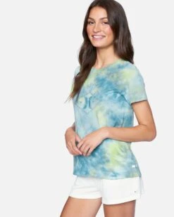 Honey Dew Tie Dye Classic Crew Tee -Hurley 3hs1580123 bluelight tie dye 3