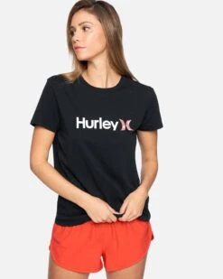 Oao Ditzy Washed Relaxed Girlfriend Tee -Hurley 3hs1590257 black 1