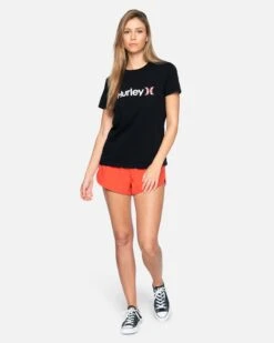 Oao Ditzy Washed Relaxed Girlfriend Tee -Hurley 3hs1590257 black 4