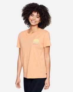 Hanalie Relaxed Girlfriend Short Sleeve T-Shirt -Hurley 3hs1590492 coral reef 3