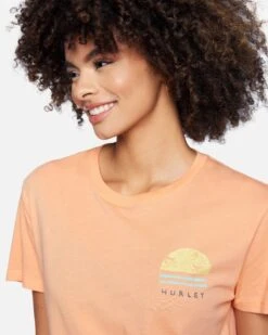 Hanalie Relaxed Girlfriend Short Sleeve T-Shirt -Hurley 3hs1590492 coral reef 4