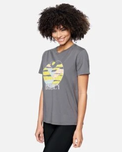 Breeze Washed Relaxed Girlfriend Short Sleeve T-Shirt -Hurley 3hs159b0539 castlerock 3