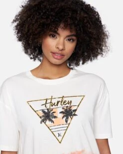 Persea Tie Dye Boyfriend Short Sleeve T-Shirt -Hurley 3hs1600516 marshmallow tie dye 4