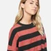 Drop Shoulders Sweater -Hurley 3hsl0243 faded rose large stripe 1 v2