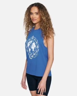 Global Washed Muscle Tank -Hurley 3ht1560540 dazzling blue 3
