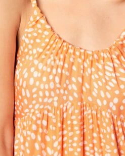 Tiered Maxi Dress -Hurley 3hwd0112 melon scatter dot 4