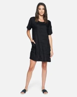 Boxy T-Shirt Dress -Hurley 3hwd0188 black textured stripe 4