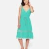 Peasant Midi Dress -Hurley 3hwd0531 green blue 1