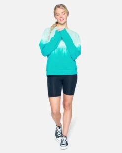 Double Dip Dye Girlfriend Fleece Crew -Hurley 3hwkj0148 light dew 4