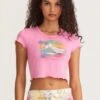 LoveShackFancy X Hurley - Reese Baby Rib Tee 2 LoveShackFancy X Hurley - Reese Baby Rib Tee -Hurley 3hwks0718 begonia pink 1