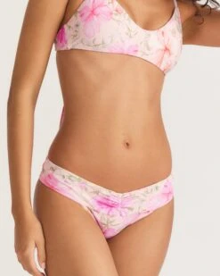 LoveShackFancy X Hurley - Hibiscus Cheeky Reversible Hipster Bikini Bottom -Hurley HLSFB100 HIBISCUS 3