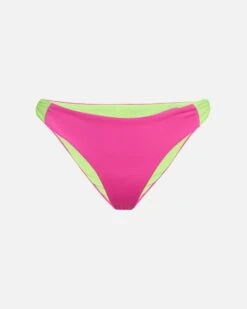 LoveShackFancy X Hurley - Max Solid Blocked Bow Moderate Bikini Bottom -Hurley HLSFB104 MAGENTA NEON LIME 1