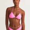 LoveShackFancy X Hurley - Rhinestone Fixed Tri Bikini Top
