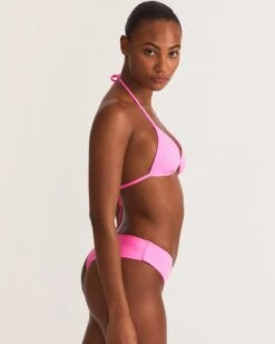 LoveShackFancy X Hurley - Rhinestone Fixed Tri Bikini Top -Hurley HLSFT106 COTTONCANDY 6