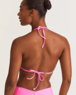 LoveShackFancy X Hurley - Rhinestone Fixed Tri Bikini Top -Hurley HLSFT106 COTTONCANDY 7