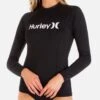One And Only Solid Mock Neck Long Sleeve Rashguard -Hurley HR1048 BLACK 1