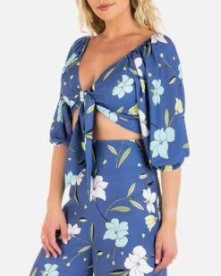 POPPY CROP TOP -Hurley HU008W3 DARKBLUE 3