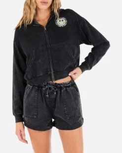 SUNSHINE SMILEY ZIP-UP HOODIE 10 SUNSHINE SMILEY ZIP-UP HOODIE -Hurley HU043F3 BLACK 1