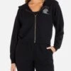 Glow With The Flow Crop Zip Up Hoodie -Hurley HU082F3 BLACK 01