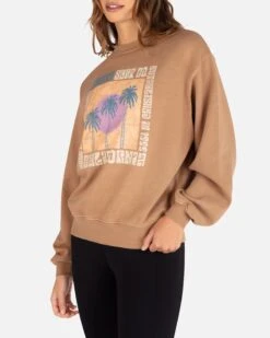 Lovely Day Boyfriend Crewneck -Hurley HU084F3 TAN 03