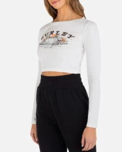 Tropical Spirits Long Sleeve Baby Tee 8 Tropical Spirits Long Sleeve Baby Tee -Hurley HU139K3 WHITE 03