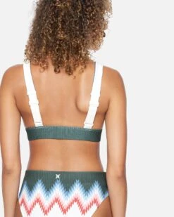 Playa Adjustable Banded Surf Top -Hurley cu1982 vintage green 3