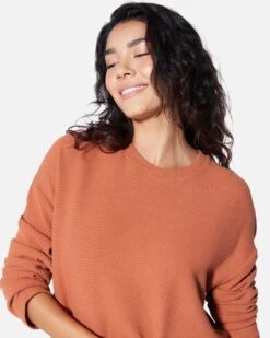 ESSENTIAL FLEECE RIBBED LONG SLEEVE TOP -Hurley dz24a055 baked clay 5 7429c635 16b8 41e7 a7d6 c0bffedd7688