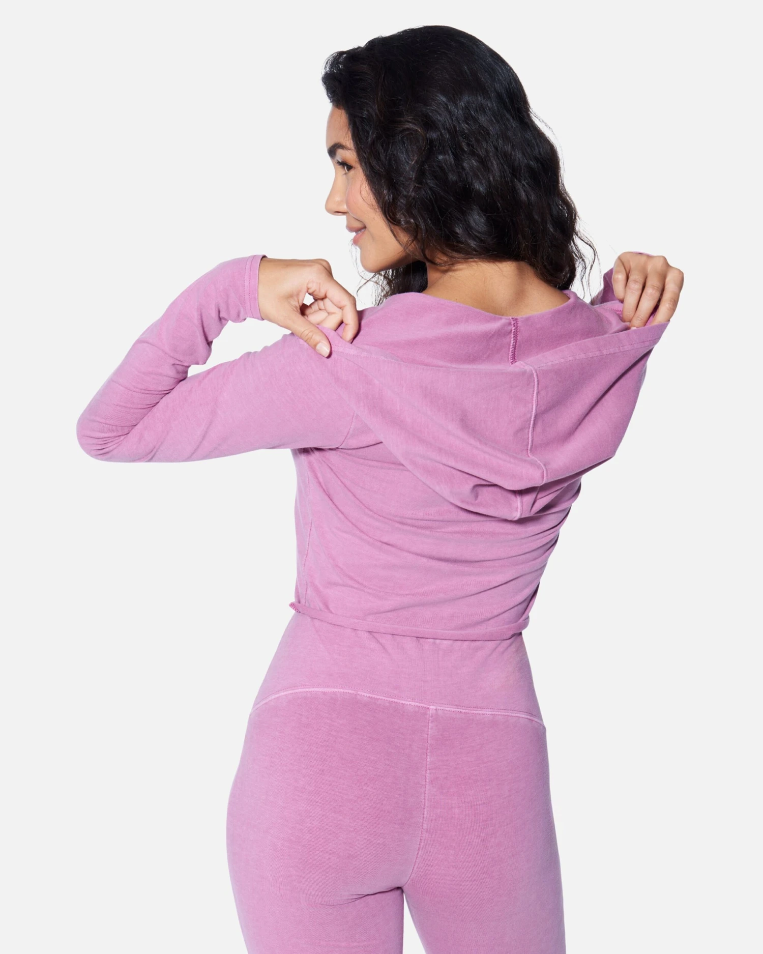 ESSENTIAL ZIP UP CROPPED HOODIE - Image 2