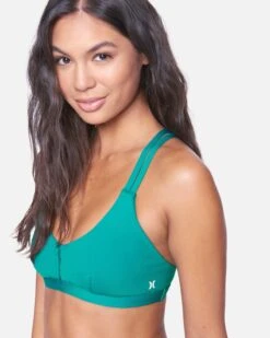 Max Solid Scoop Bikini Top 8 Max Solid Scoop Bikini Top -Hurley h t1001 emerald 2