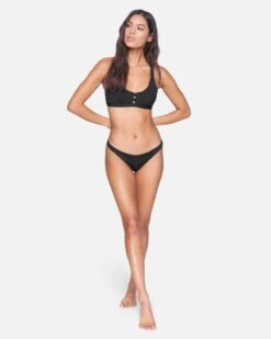 Solid Moderate Bikini Bottom -Hurley hb1007 black 5