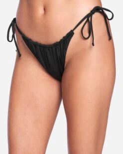 Solid Slider Tie Side Cheeky Bikini Bottom 10 Solid Slider Tie Side Cheeky Bikini Bottom -Hurley hb1019 black 3