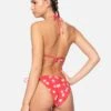 Star Spangled Reversible Slider Tie Side Cheeky Bikini Bottom -Hurley hb1071 red pepper multi 1