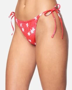 Star Spangled Reversible Slider Tie Side Cheeky Bikini Bottom 10 Star Spangled Reversible Slider Tie Side Cheeky Bikini Bottom -Hurley hb1071 red pepper multi 3