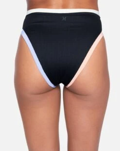 Colorblock Moderate High Waist Bikini Bottom 10 Colorblock Moderate High Waist Bikini Bottom -Hurley hb1082 black colorblock 3