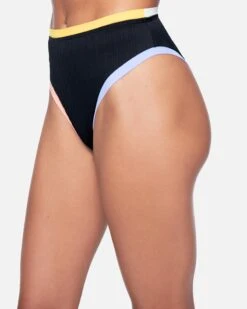 Colorblock Moderate High Waist Bikini Bottom 11 Colorblock Moderate High Waist Bikini Bottom -Hurley hb1082 black colorblock 4